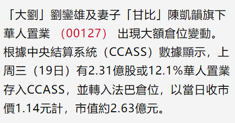 大刘家产再生变，甘比疑从公司拿走2.6亿，大儿子已经完全没戏了